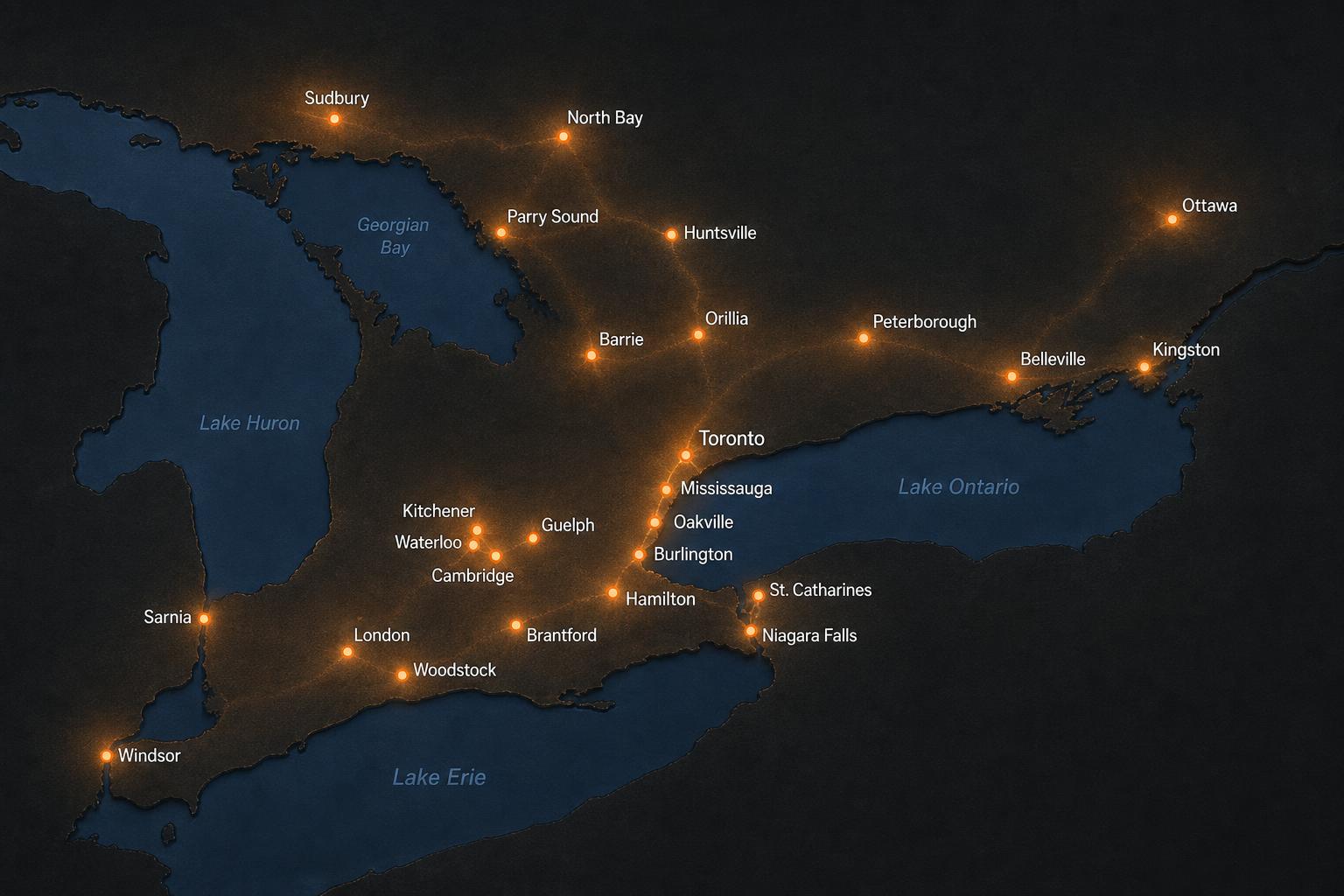 Temptations Food Truck service area covering Southern and Eastern Ontario